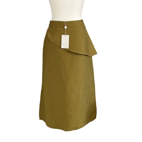 NWT PS THE LABEL NOBODY ELSE SKIRT OLIVE LAYERED MAXI SKIRT - S - Picture 4 of 8